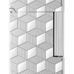 Vue de face du briquet de luxe S.T. Dupont Initial finition palladium – Boutique À La Civette Paris