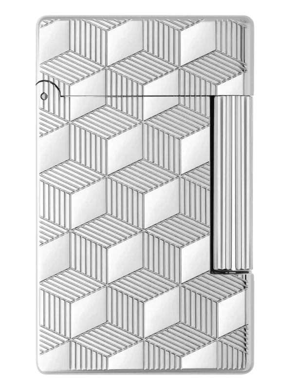 A-La-Civette-Accessoires-a-cigares-Briquets-S.T.Dupont-Initial-palladium-face Vue de face du briquet de luxe S.T. Dupont Initial finition palladium – Boutique À La Civette Paris