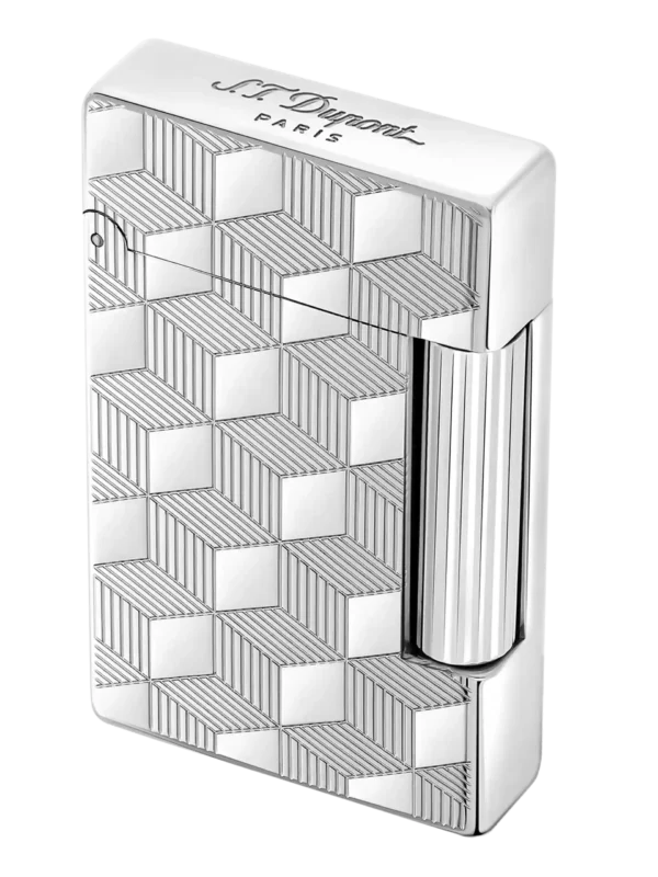 Briquet S.T. Dupont Initial palladium – Vue trois quarts fermé – Accessoire pour cigare d’exception