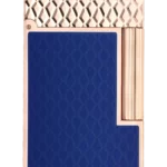 Vue de face du briquet S.T. Dupont Ligne 2 Dragon Bleu Roi – Accessoire artistique pour amateur de cigare