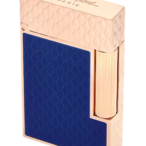 Briquet S.T. Dupont Ligne 2 Dragon Bleu Roi – Vue trois quarts fermé – Accessoire haut de gamme pour connaisseur