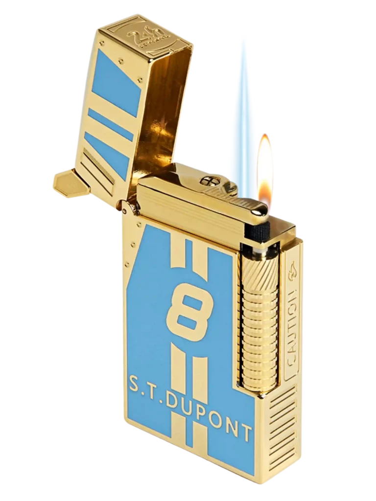 Coffret S.T. Dupont Édition Limitée 24 Heures du Mans – Vue trois quarts ouvert – Coffret cigare de prestige