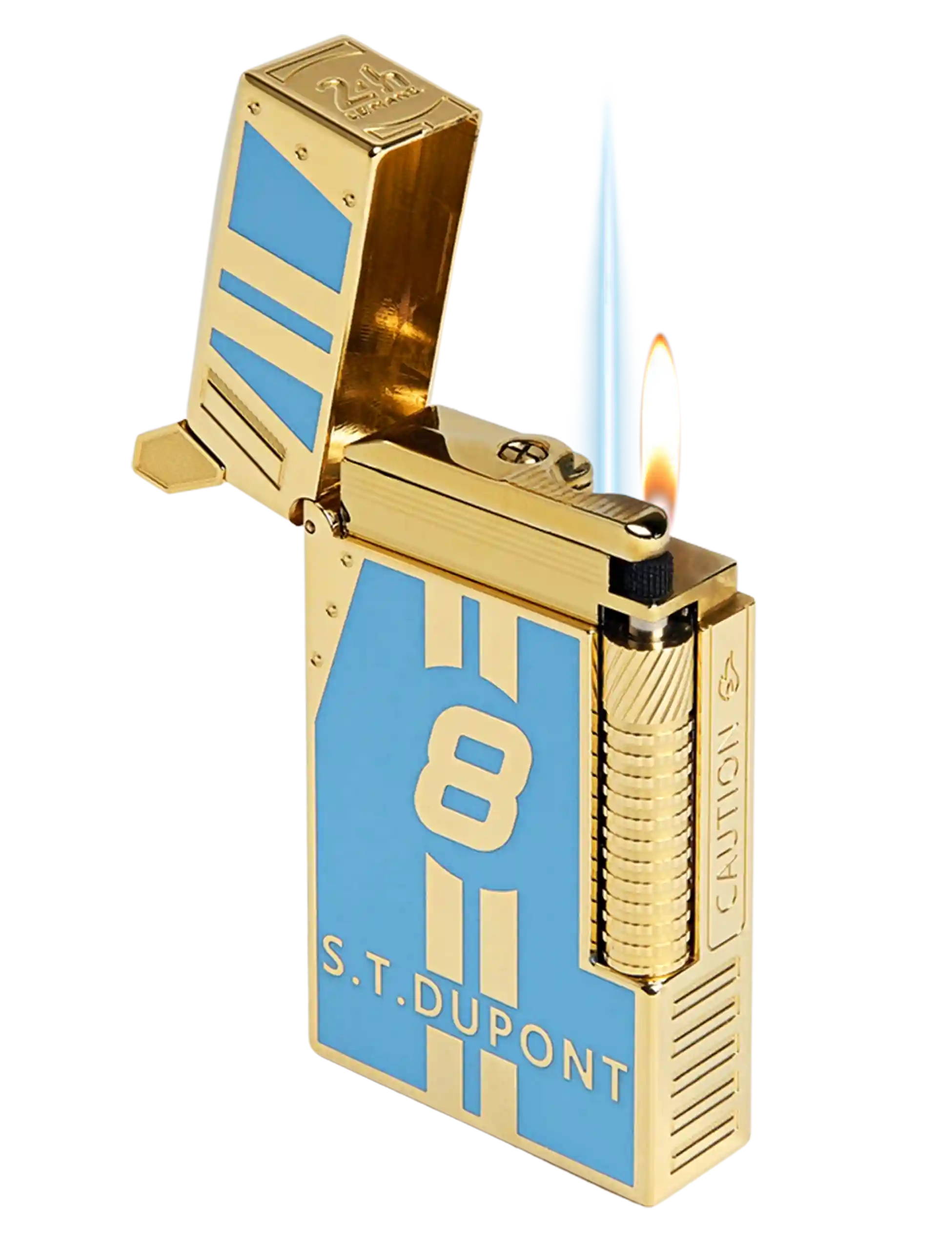 Coffret S.T. Dupont Édition Limitée 24 Heures du Mans – Vue trois quarts ouvert – Coffret cigare de prestige
