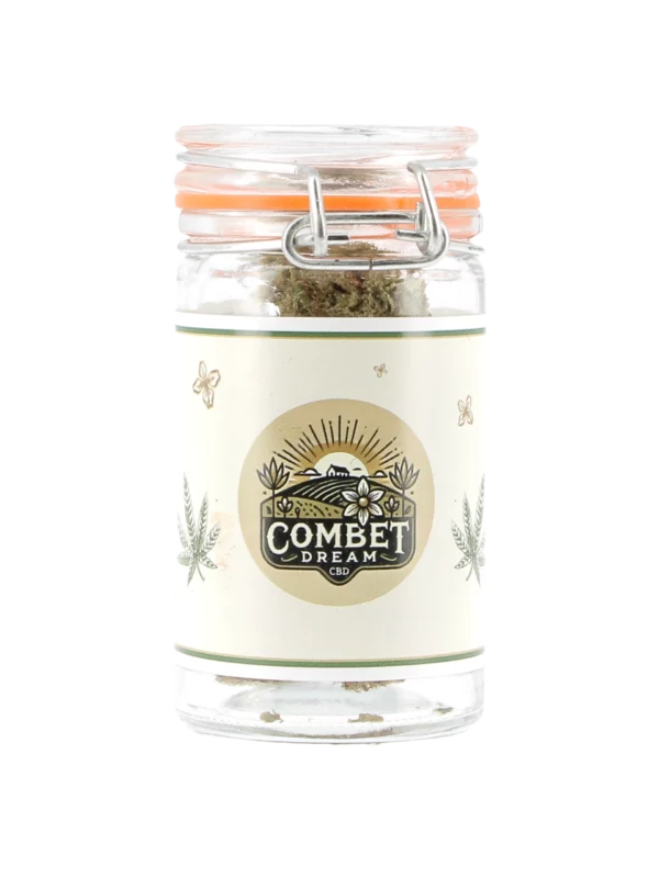 Flacon fleurs de CBD Combet Dream Premium 3g – vue de face – À La Civette Paris