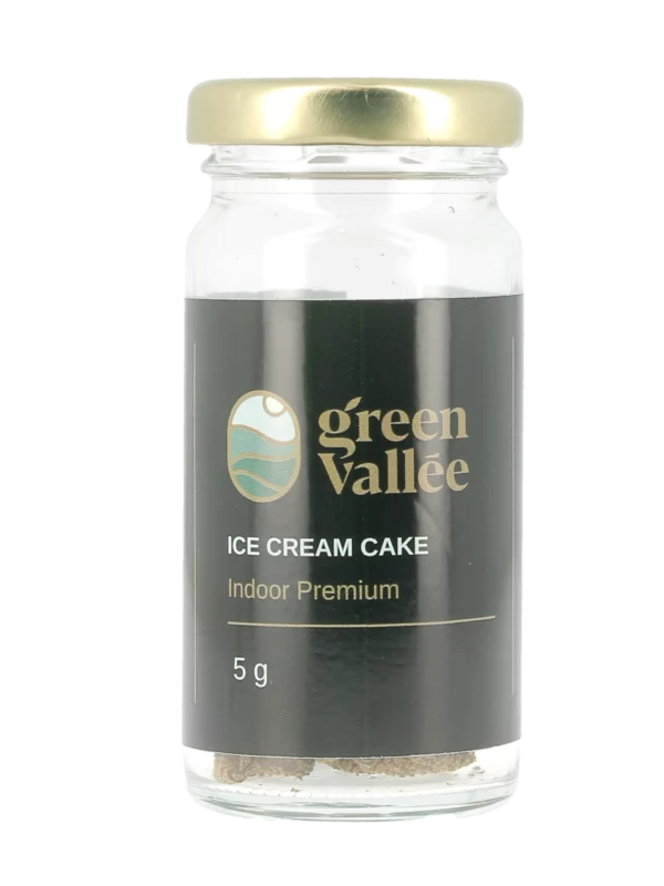 Flacon fleurs de CBD Ice Cream Cake 5g – vue de face – Green Vallée – À La Civette Paris