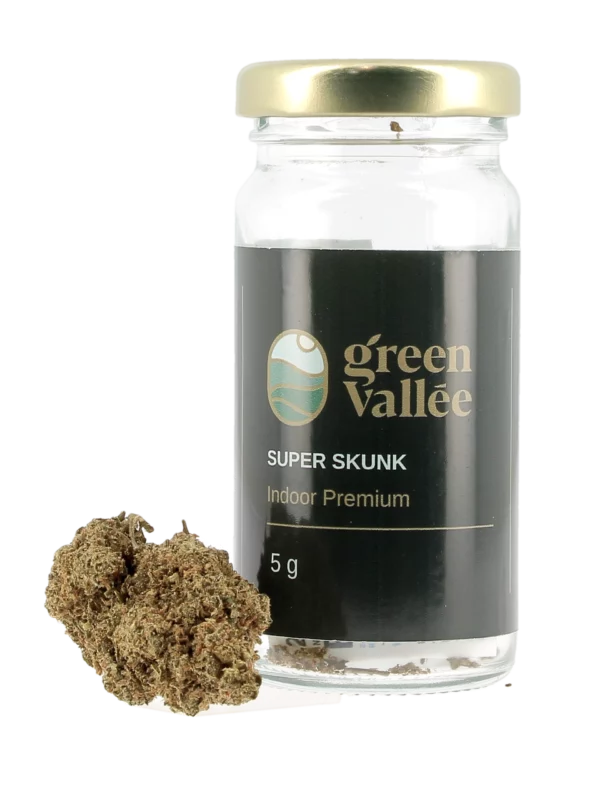 A-La-Civette-CBD-Fleurs-Green-Vallee-Super-skunk-5g-flacon-fleur Fleurs de CBD Super Skunk 5g avec flacon – Green Vallée – À La Civette Paris