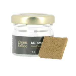 Résine CBD Ketama 5g exposée avec flacon – Green Vallée – À La Civette Paris