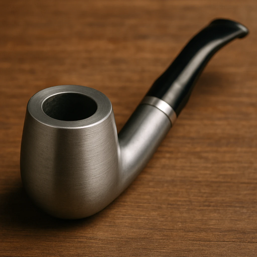 Pipes en métal modernes et pratiques présentées dans La Gazette de La Civette, boutique de cigares à Paris