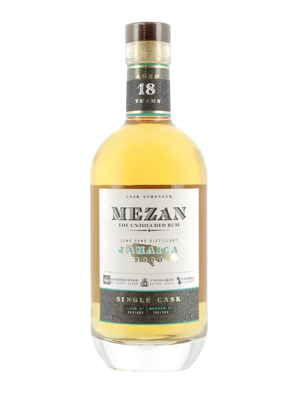 Bouteille de face Mezan Jamaica Long Pond 2000 Single Cask – À La Civette Paris