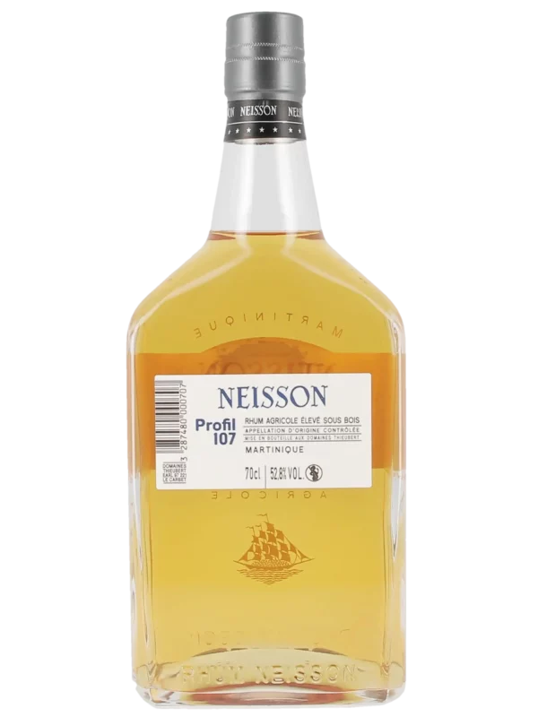Dos de la bouteille de rhum Neisson Profil 107 – A La Civette