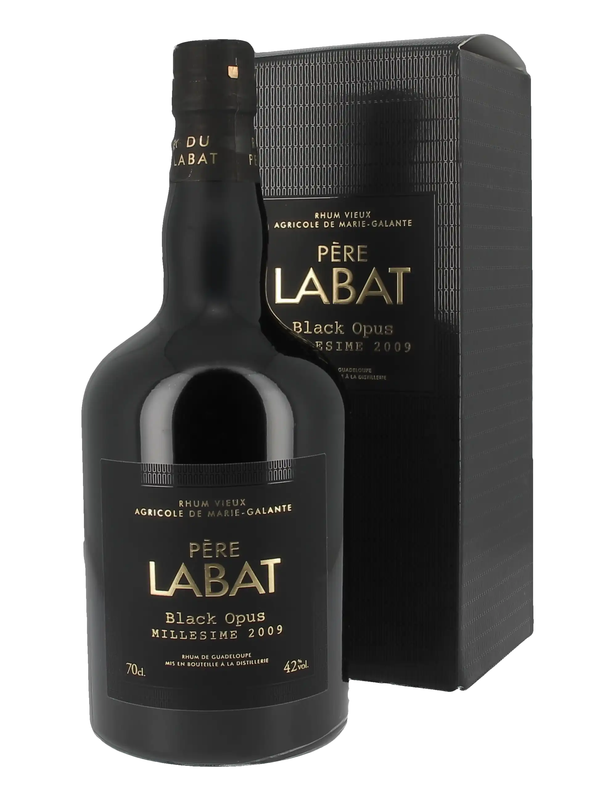 Coffret et bouteille du rhum Père Labat Black Opus 2009 – face – A La Civette