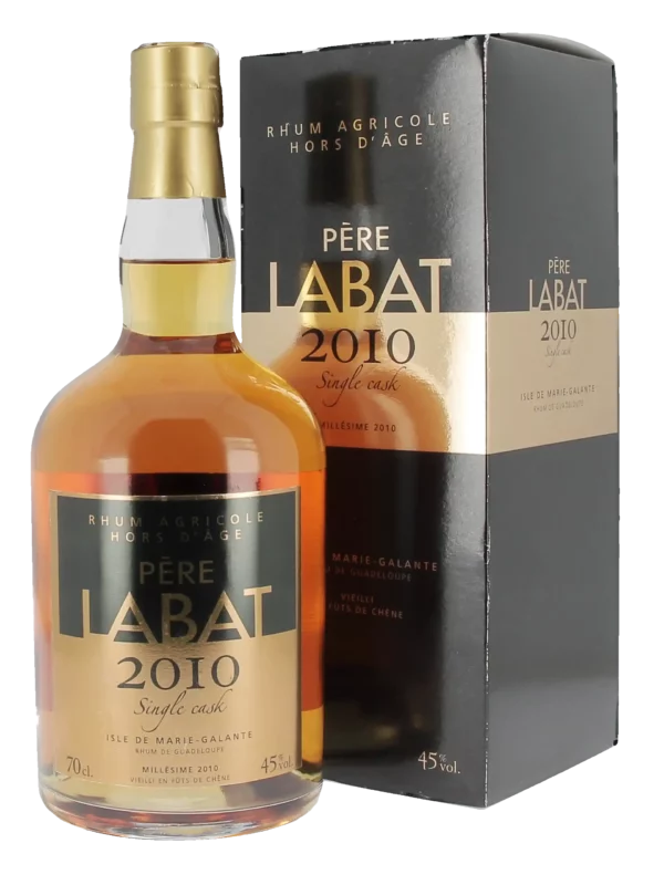 A-La-Civette-Spiritueux-Rhum-Pere-Labat-Single-cask-2010-boite-bouteille-face Coffret et bouteille du rhum Père Labat Single Cask 2010 – vue de face – A La Civette