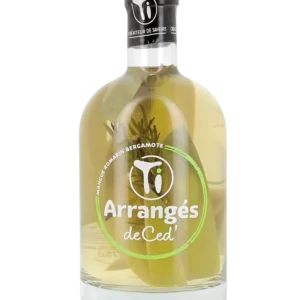 Vue de face de la bouteille de rhum Ti Ced' Mangue Romarin Bergamote – Rhum fruité et aromatique haut de gamme