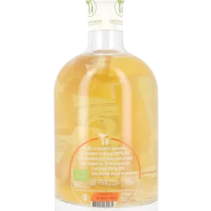 Vue arrière de la bouteille de rhum Ti Ced' Orange Citron Bio – Rhum arrangé biologique aux agrumes