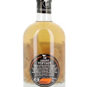 Vue arrière de la bouteille de rhum Ti Ced' Vintage Ananas Victoria – Rhum arrangé vieilli premium