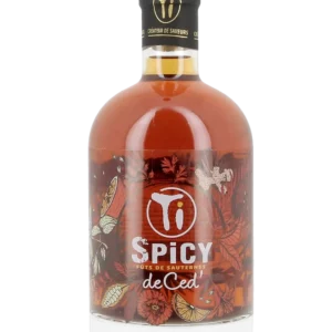 Vue de face de la bouteille de rhum Ti Ced' Ti Spicy – Rhum arrangé intense aux épices