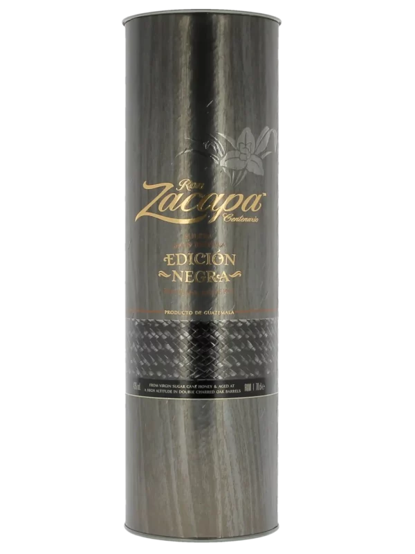 Face du coffret du rhum Zacapa Edición Negra – A La Civette