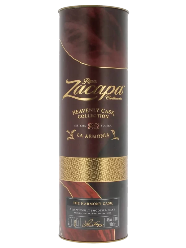 Face du coffret du rhum Zacapa La Armonía 23 ans – A La Civette