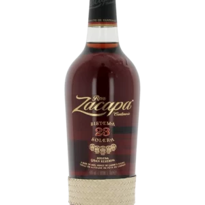 Bouteille de rhum Zacapa Sistema Solera 23 ans vue de face – A La Civette, Paris
