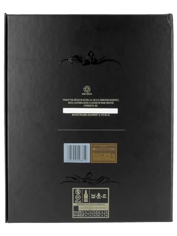 Dos du coffret du rhum Zacapa XO – A La Civette, Paris