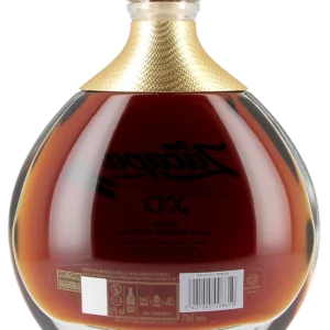 Vue arrière de la bouteille de rhum Zacapa XO – A La Civette