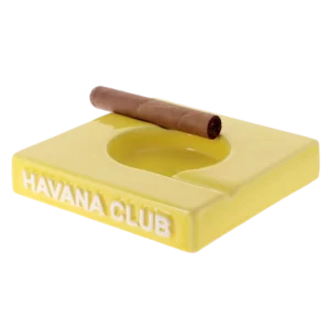 Cendrier Havana Club Dupio jaune maïs avec cigare – Accessoire convivial pour amateurs de cigares
