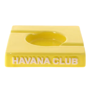 Vue inversée du cendrier Dupio Havana Club jaune maïs – Accessoire cubain pour deux cigares
