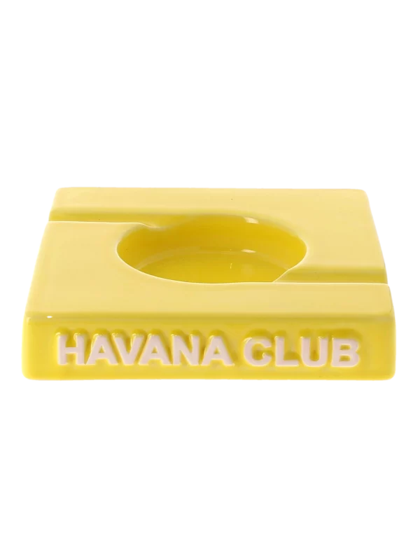 Vue inversée du cendrier Dupio Havana Club jaune maïs – Accessoire cubain pour deux cigares