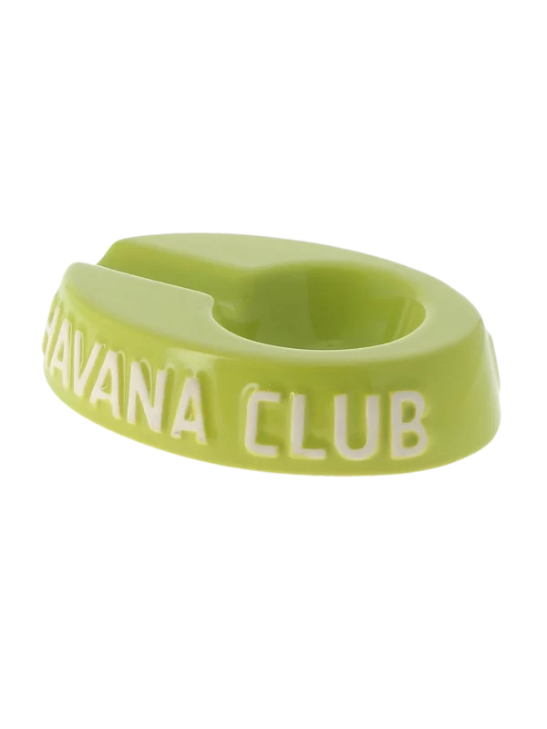 Cendrier Havana Club Egoista vert anis en vue trois quarts – Accessoire élégant pour cigare