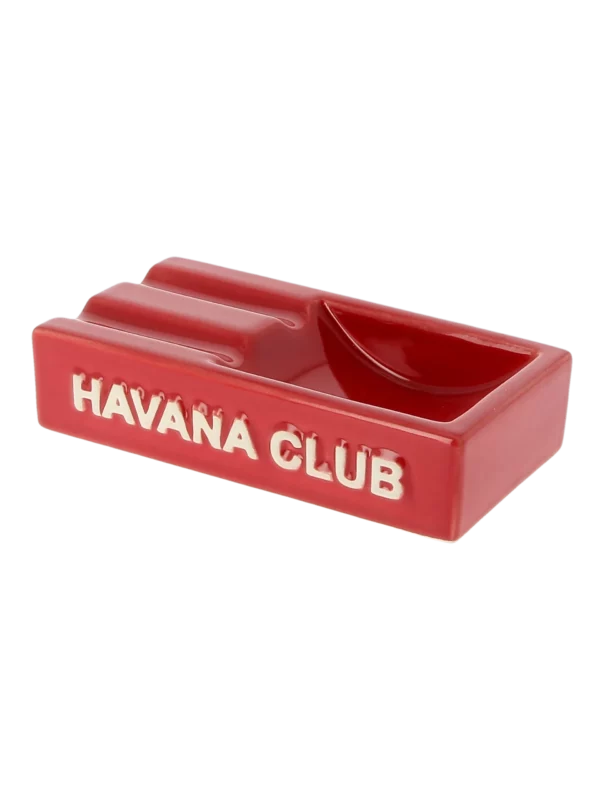 Cendrier Havana Club Rouge Ferrari en vue trois quarts – Accessoire pour cigare au design puissant