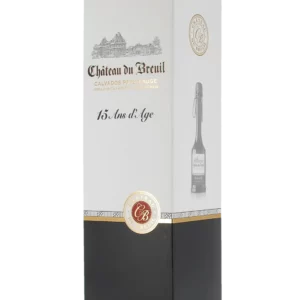 Face avant de la bouteille de Calvados Château du Breuil 15 ans disponible chez À La Civette