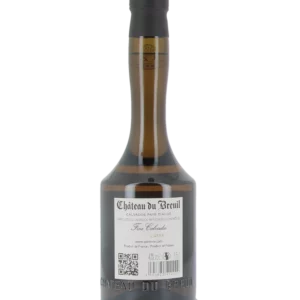 Vue arrière de la bouteille de Fine Calvados Château du Breuil disponible chez À La Civette