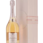 Champagne Deutz Amour de Deutz Rosé 2013 avec coffret et bouteille en présentation face avant