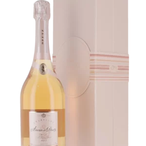 Champagne Deutz Amour de Deutz Rosé 2013 avec coffret et bouteille en présentation face avant