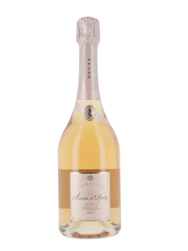 Face avant de la bouteille de Champagne Amour de Deutz Rosé 2013 chez À La Civette Paris