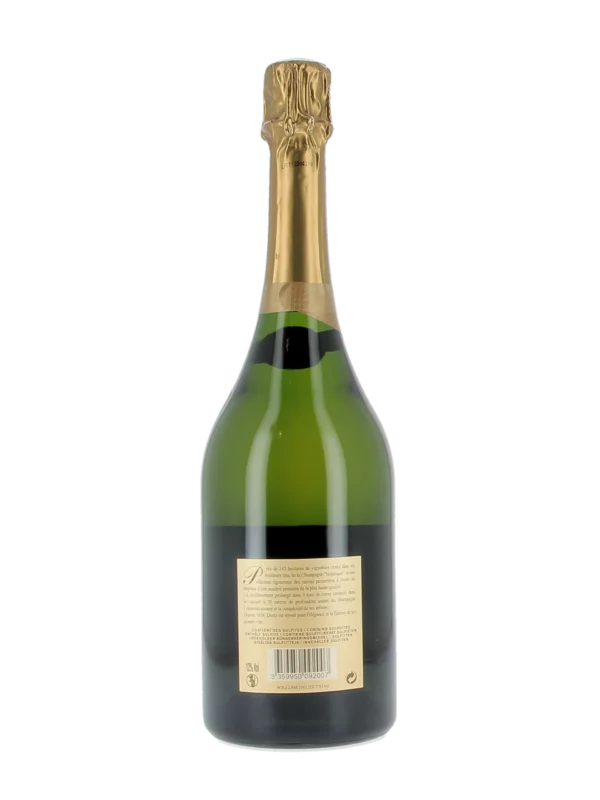 Vue arrière de la bouteille de Champagne William Deutz 2009 disponible chez À La Civette