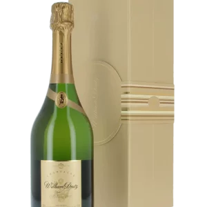 Champagne William Deutz 2013 avec coffret et bouteille en présentation face avant chez À La Civette
