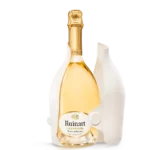 Étui ouvert du Champagne Ruinart Blanc de Blancs Brut révélant la bouteille, chez À La Civette