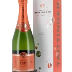 Taittinger Folies de la Marquetterie avec coffret et bouteille en présentation face avant chez À La Civette