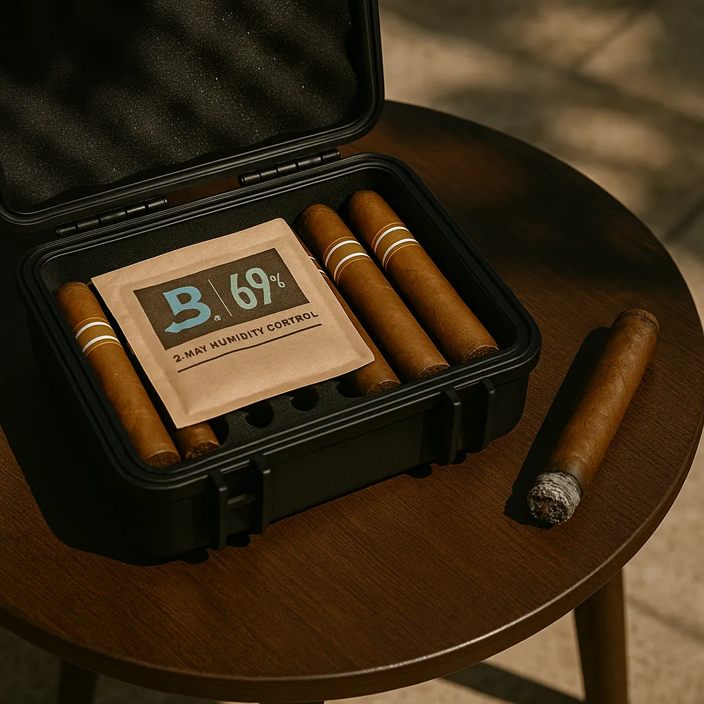 Cave à cigares de voyage avec système d’humidification Boveda – Sélection La Civette Paris