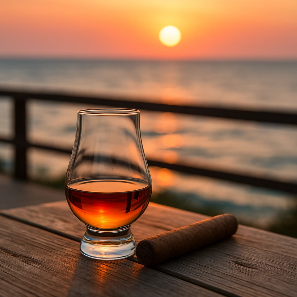 Alliance whisky et cigare pour une dégustation élégante en vacances