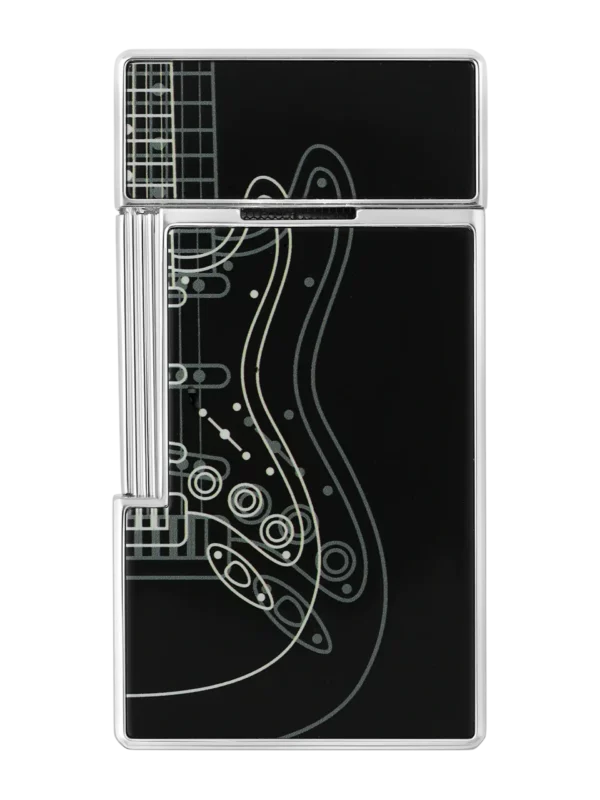 Briquet S.T. Dupont Biggy Fender finition noir et chrome – vue de dos