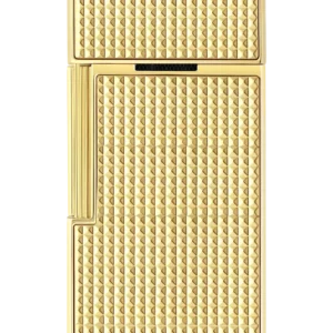 Briquet S.T. Dupont Biggy doré pointe de diamant – vue de dos, accessoire de luxe pour cigare.