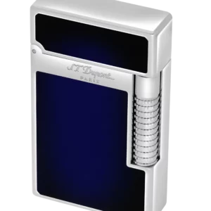 Briquet S.T. Dupont Le Grand Dupont Cling laque bleue et palladium – vue trois quarts