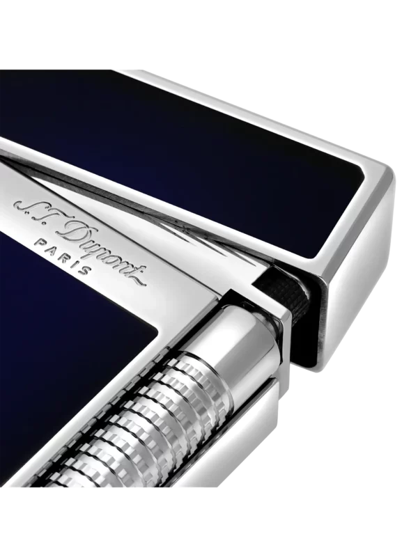 Briquet S.T. Dupont Le Grand Dupont Cling laque bleue et palladium – détail de la finition