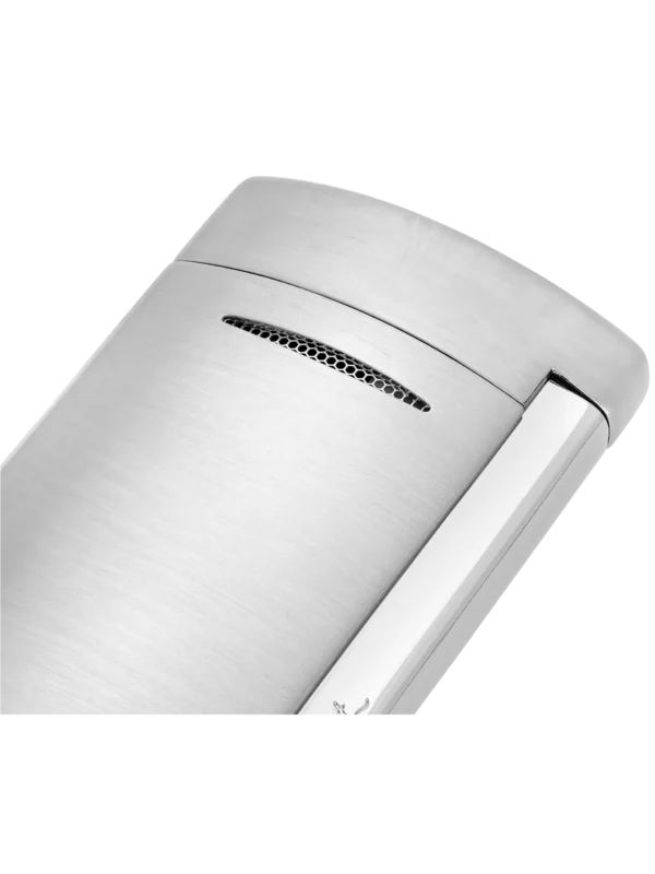 Briquet S.T. Dupont Minijet chrome brossé – détail de la finition