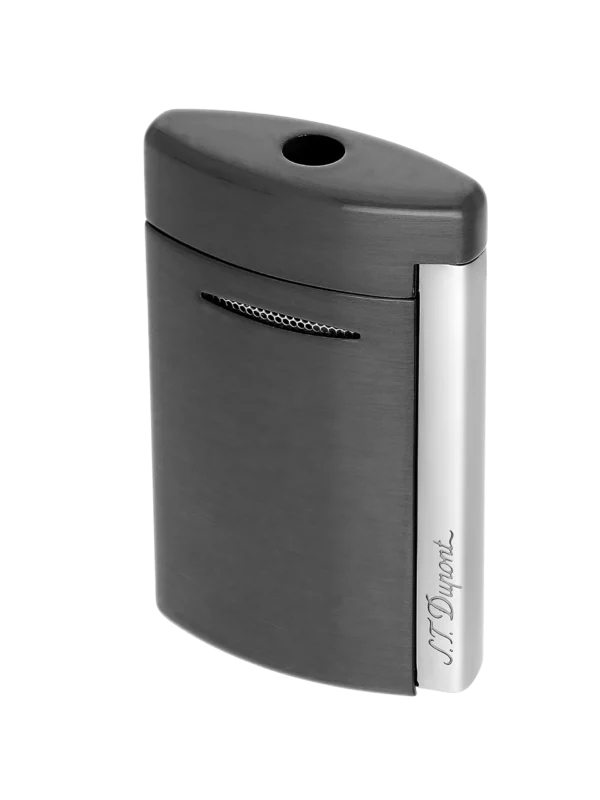 Briquet S.T. Dupont Minijet gunmetal brossé – vue trois quarts