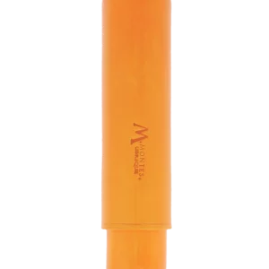 Étui à cigares Montes Amsterdam simple en cuir orange – vue avant, accessoire de luxe pour amateurs de cigares.