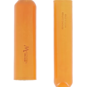 Étui à cigare Montes Amsterdam simple en cuir orange – ouvert, accessoire pratique et raffiné.