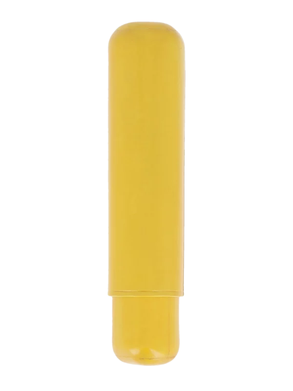 Étui à cigare Montes Bali simple en cuir jaune – vue arrière, accessoire raffiné.
